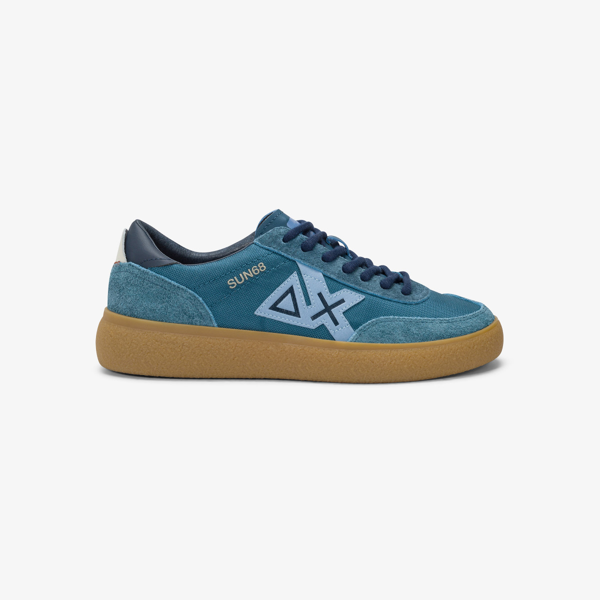 Sneaker Luis Low in suede e pelle bottalata avio scuro