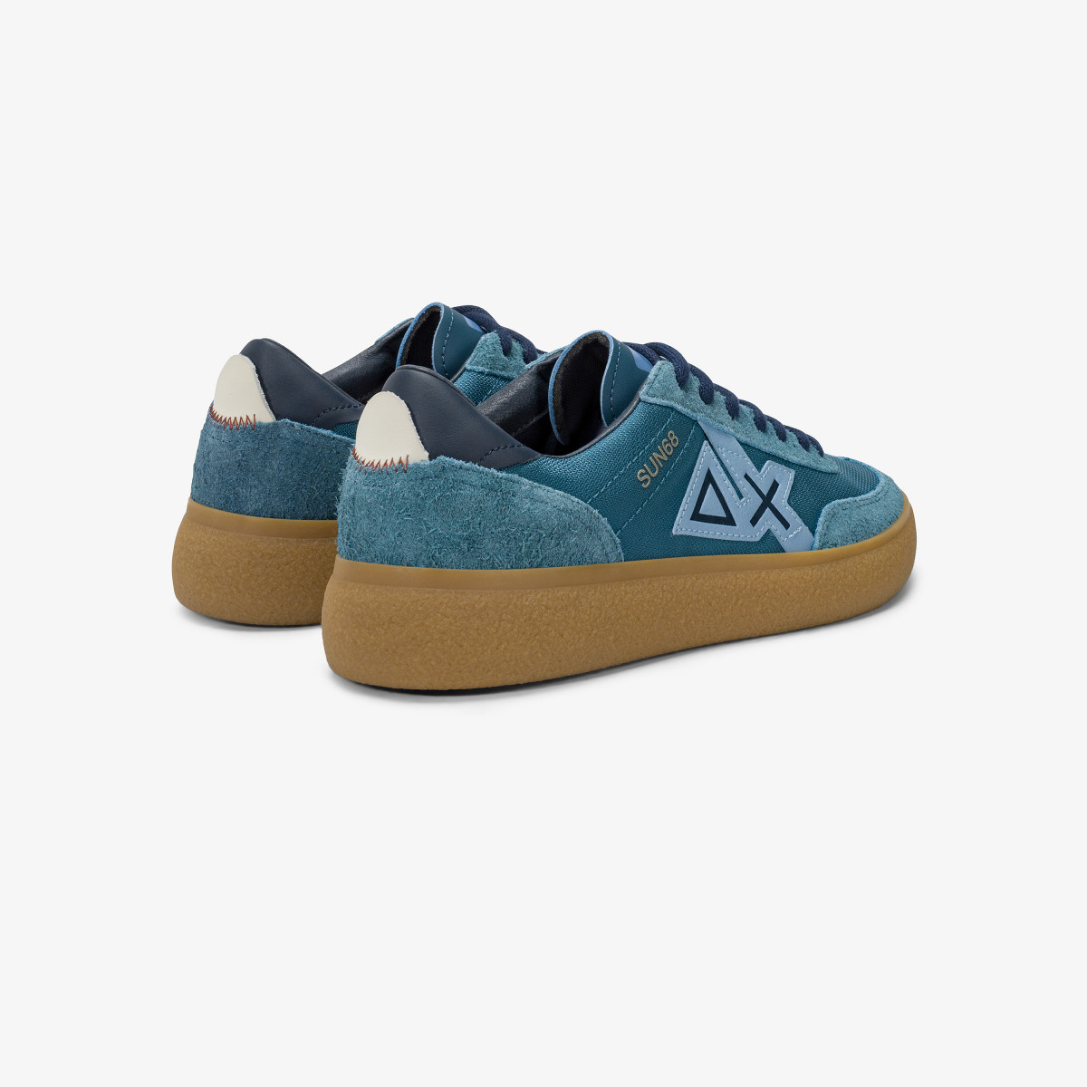 Sneaker Luis Low in suede e pelle bottalata avio scuro