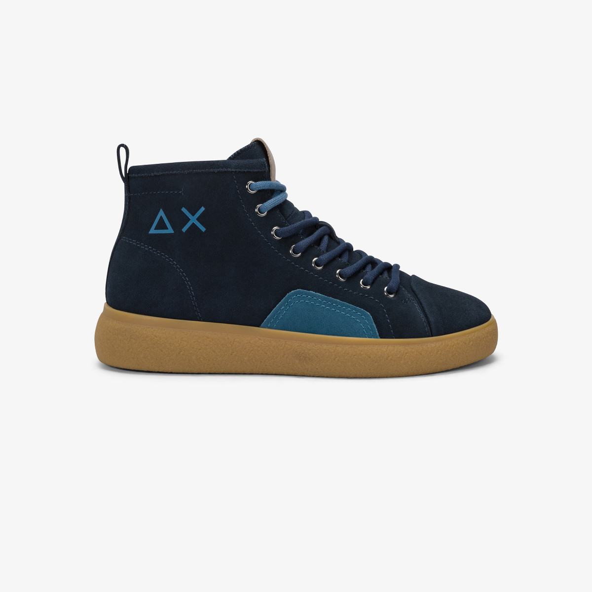 Navy blue Luis Mid suede sneaker