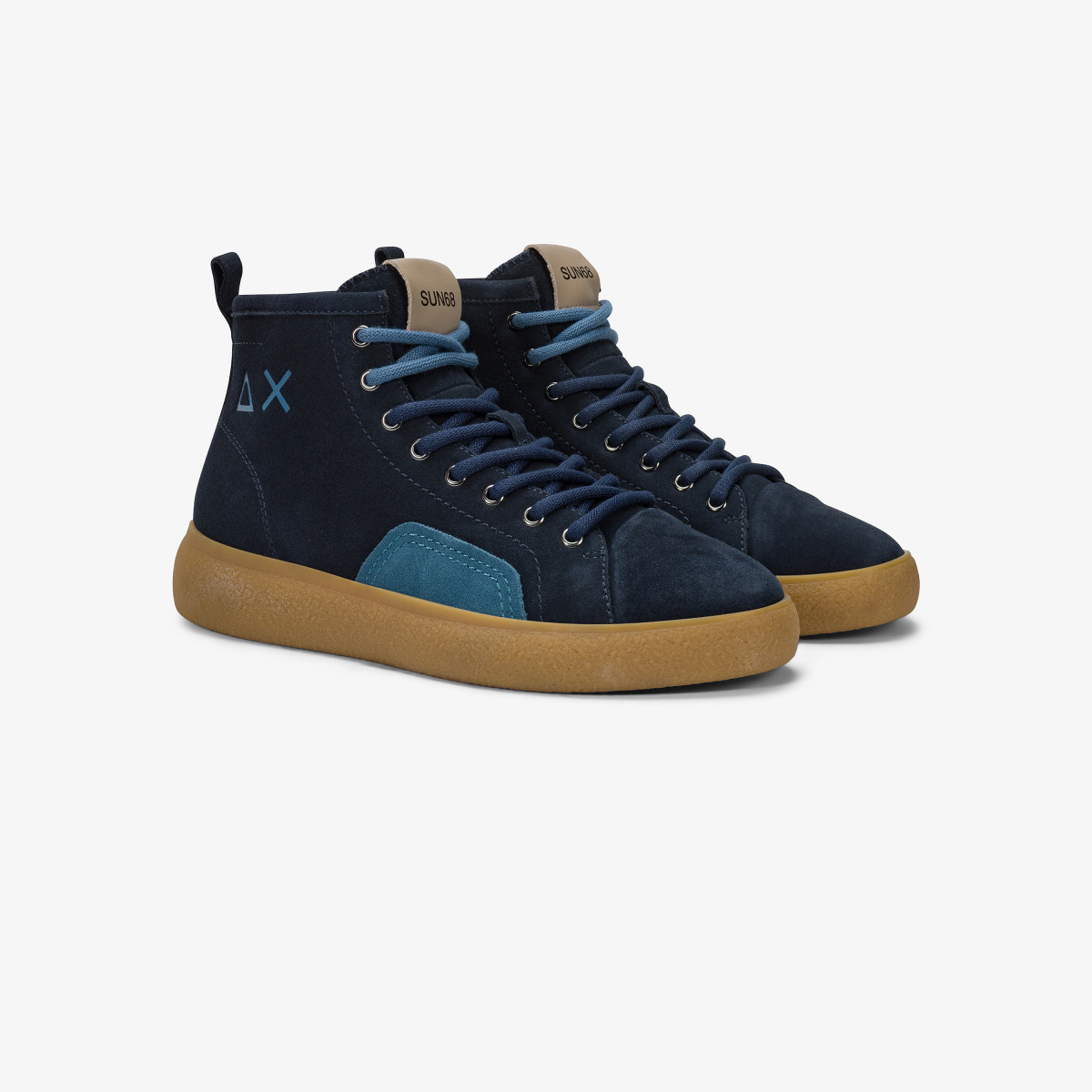 Navy blue Luis Mid suede sneaker