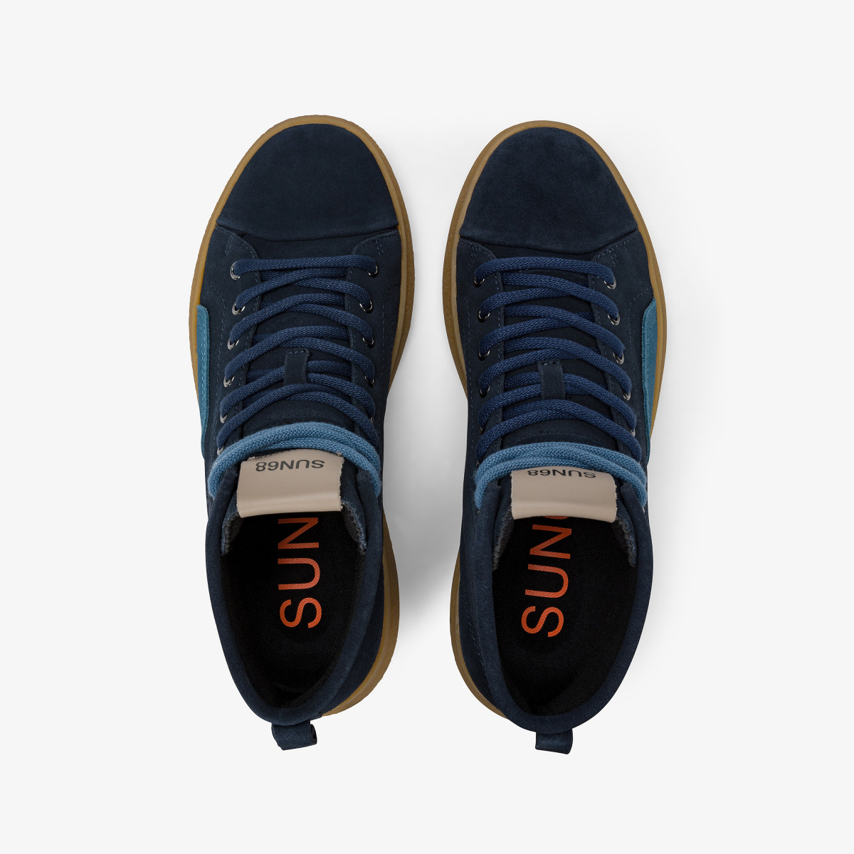 Navy blue Luis Mid suede sneaker