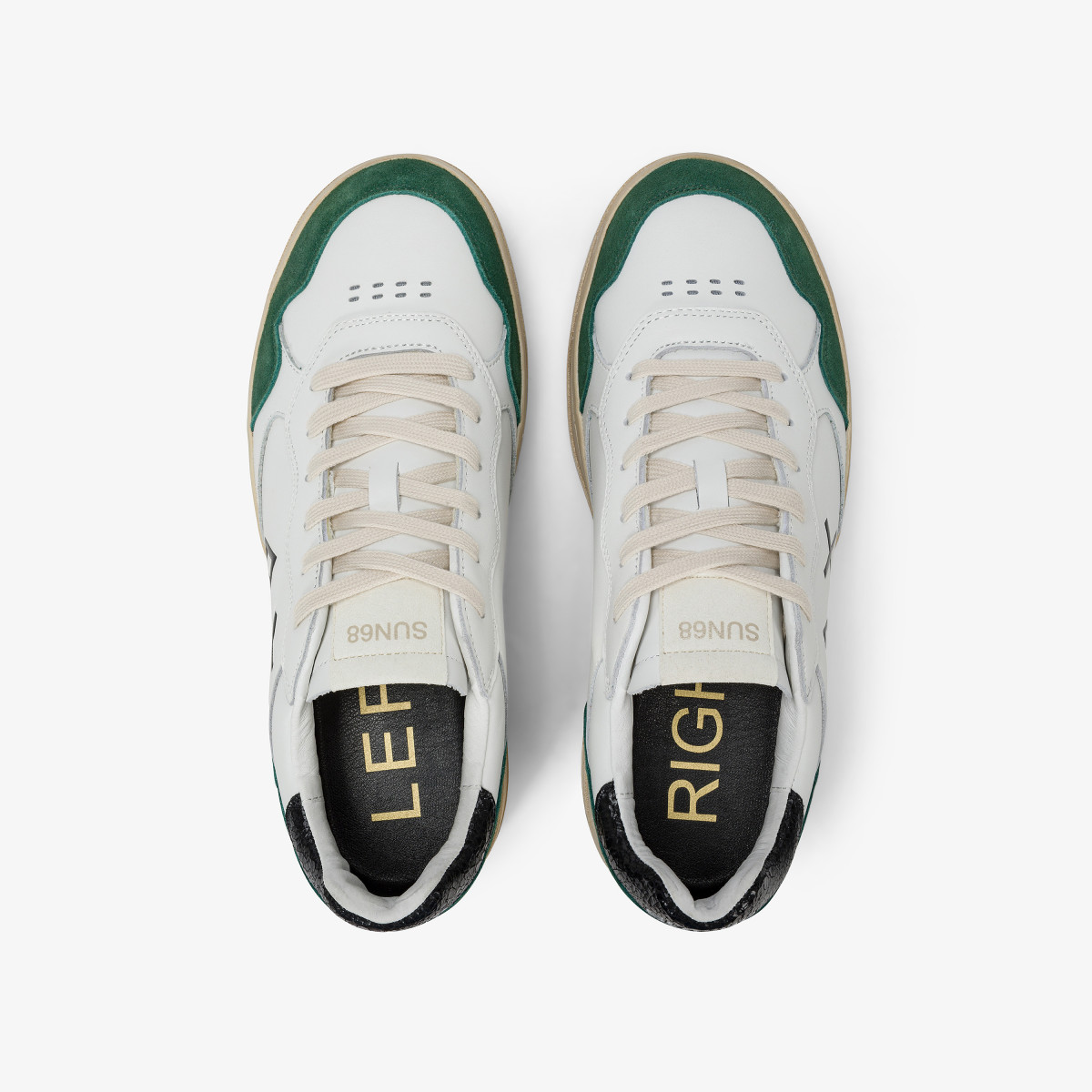 Sneaker Big Basket in pelle verde scuro