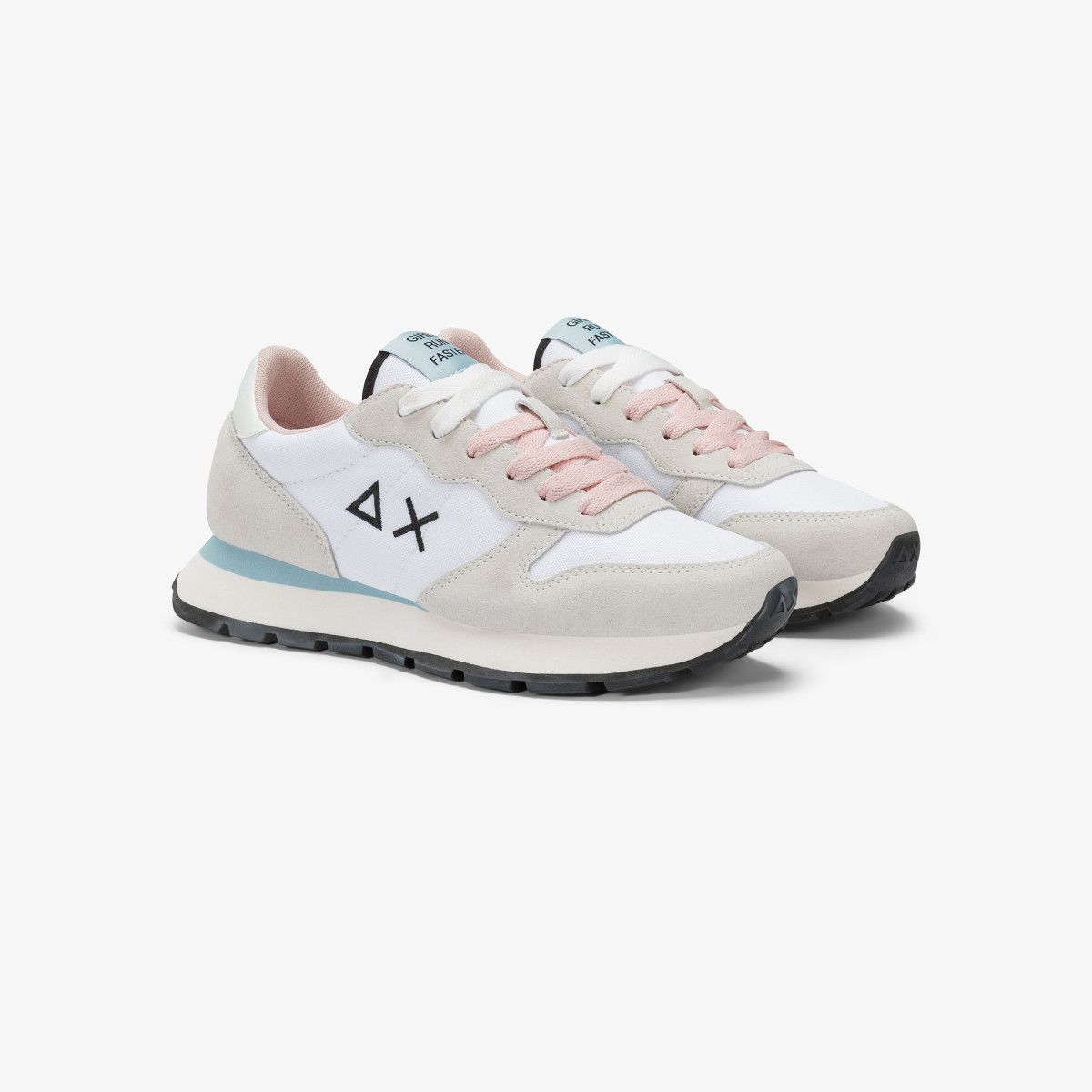 Sneaker Ally Solid in nylon e suede bianco