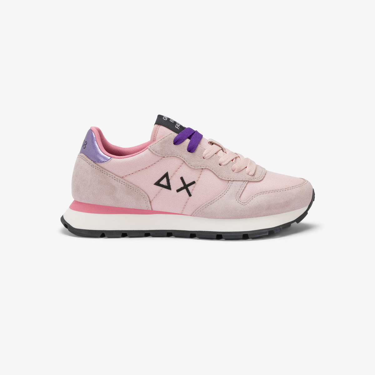 Pink Ally Solid nylon and suede sneaker