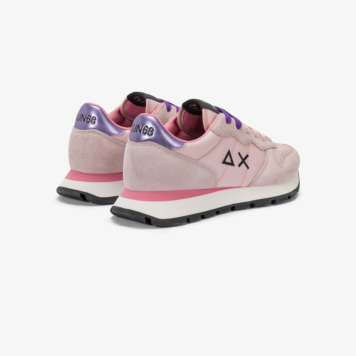Pink Ally Solid nylon and suede sneaker