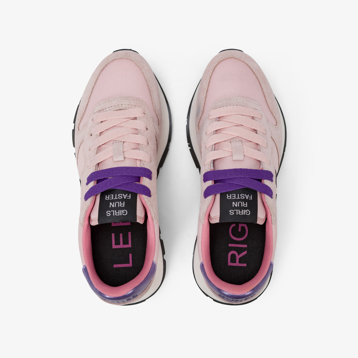 Pink Ally Solid nylon and suede sneaker