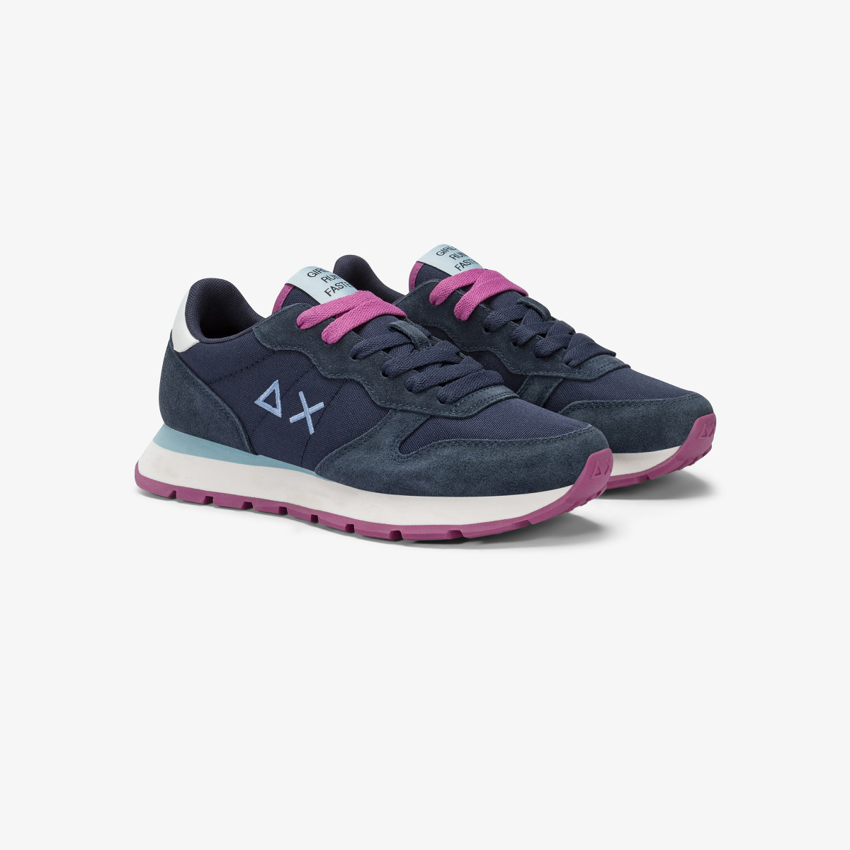 Navy blue Ally Solid nylon and suede sneaker