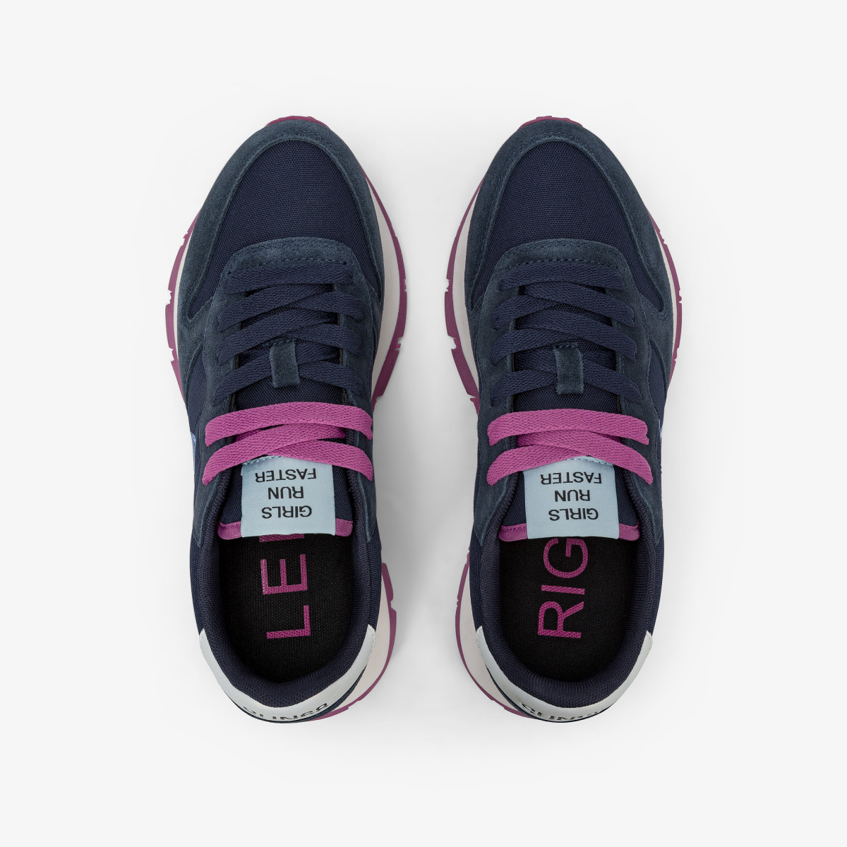 Navy blue Ally Solid nylon and suede sneaker