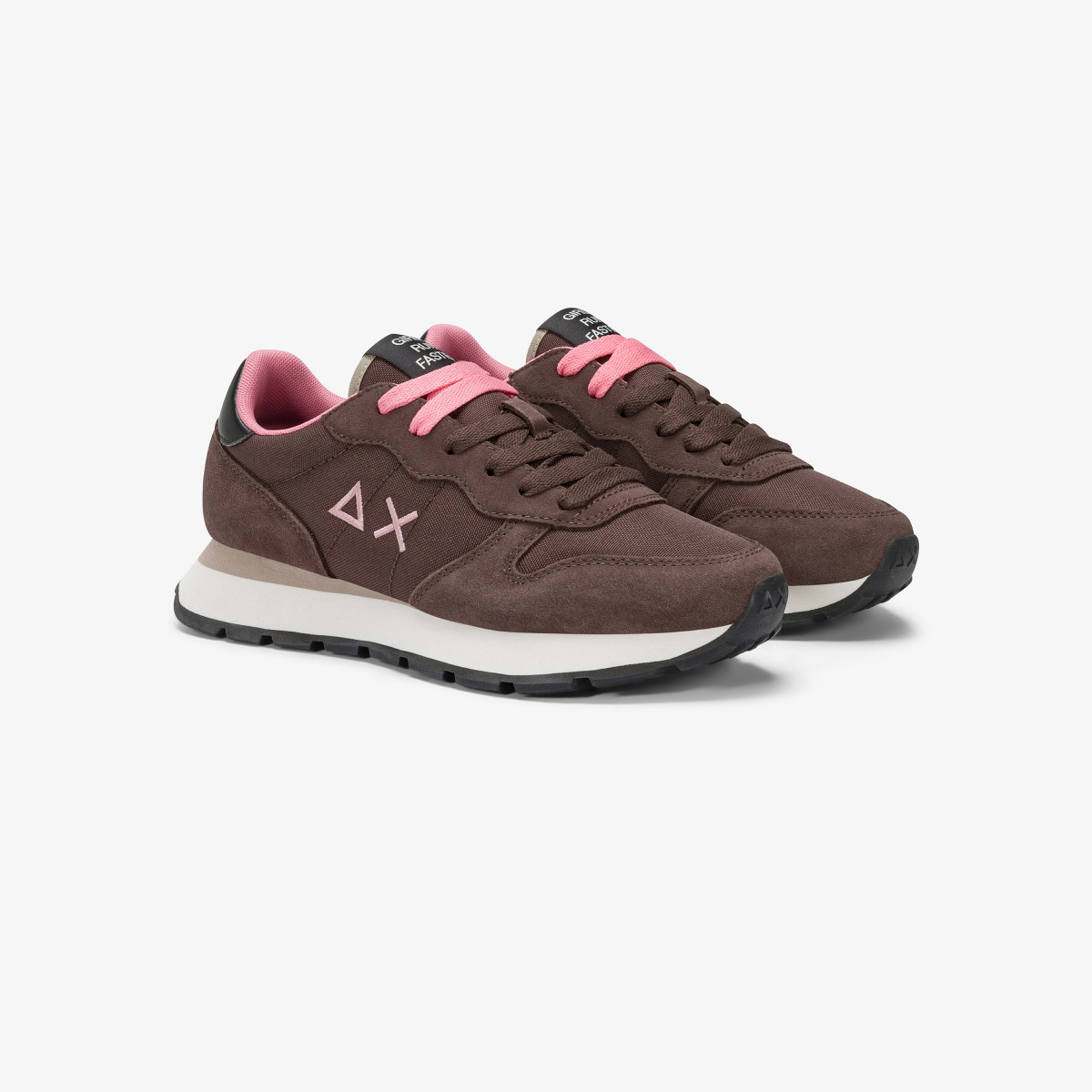 Sneaker Ally Solid in nylon e suede marrone