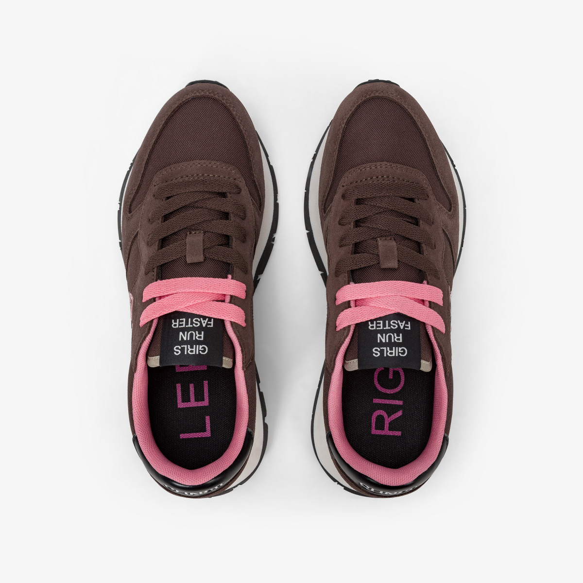 Sneaker Ally Solid in nylon e suede marrone
