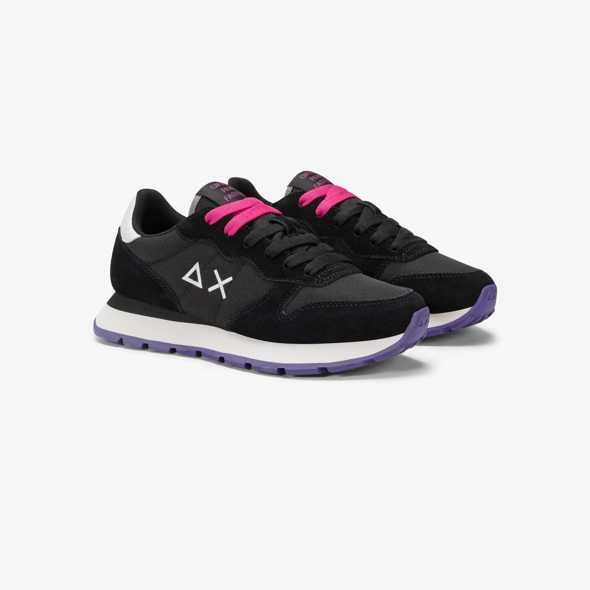 Sneaker Ally Solid in nylon e suede nero