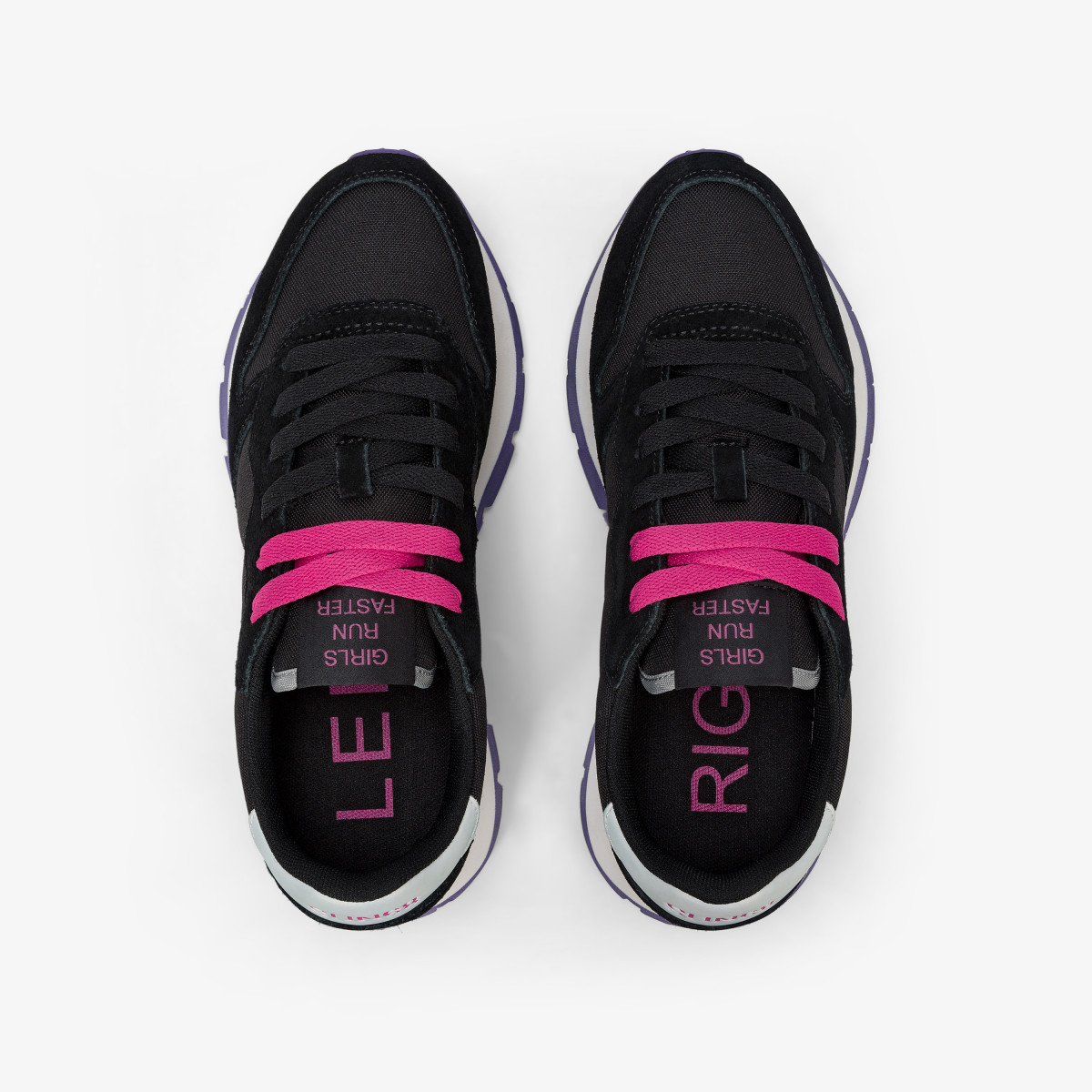 Sneaker Ally Solid in nylon e suede nero