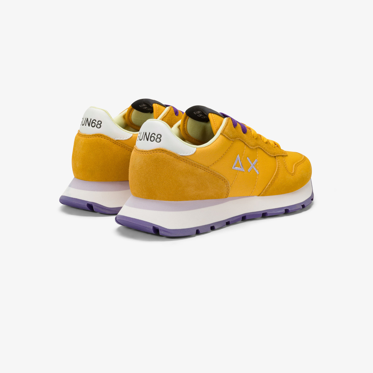 Yellow Ally Solid nylon and suede sneaker