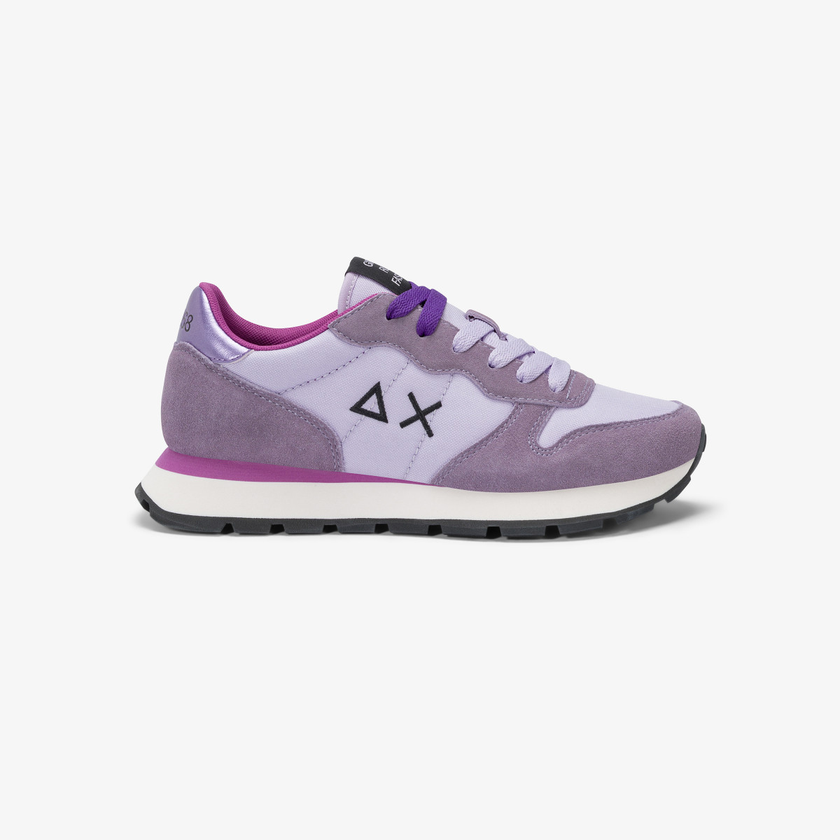 Sneaker Ally Solid in nylon e suede lilla