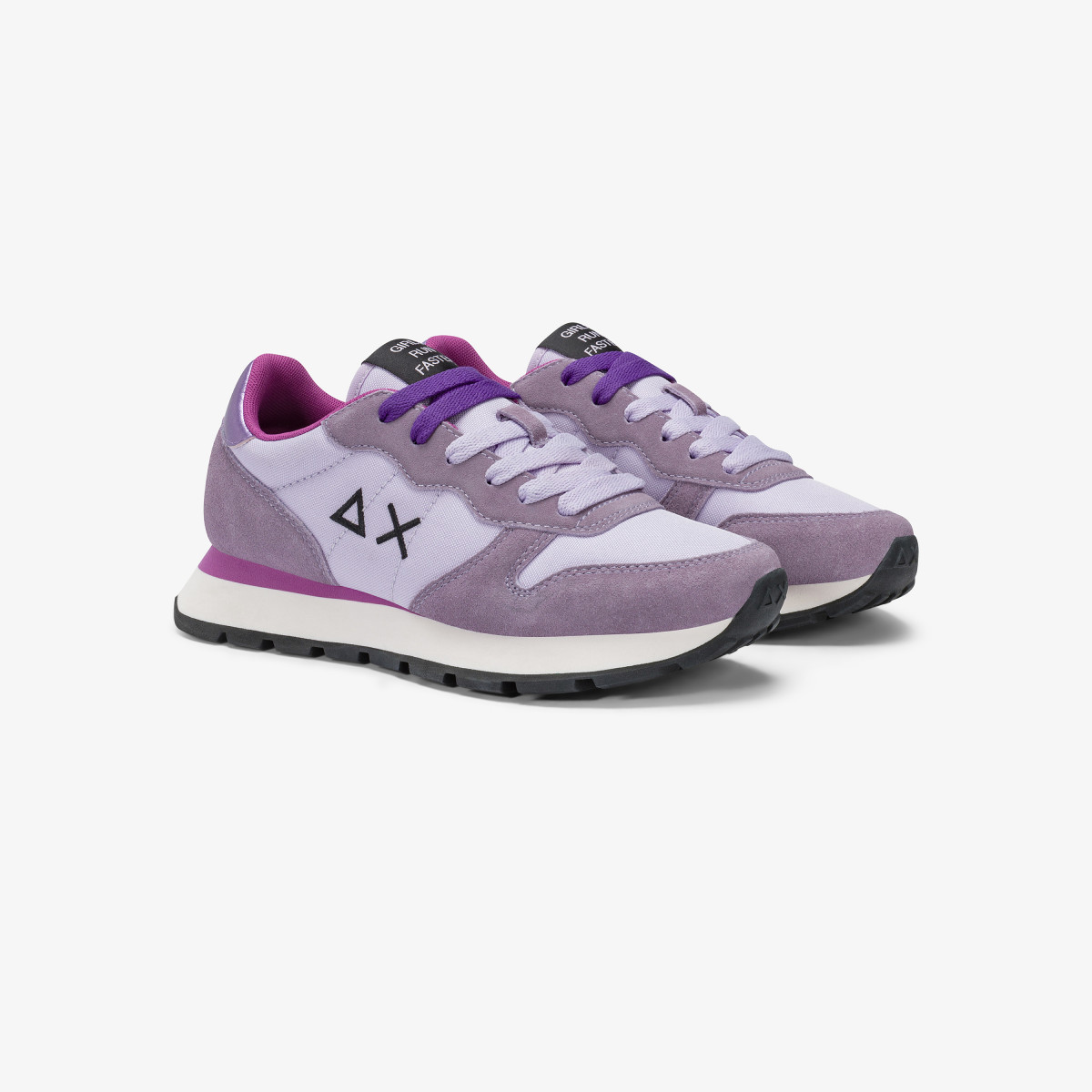 Sneaker Ally Solid in nylon e suede lilla