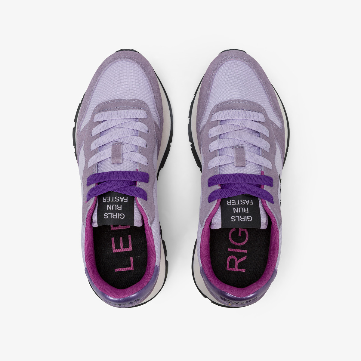 Sneaker Ally Solid in nylon e suede lilla