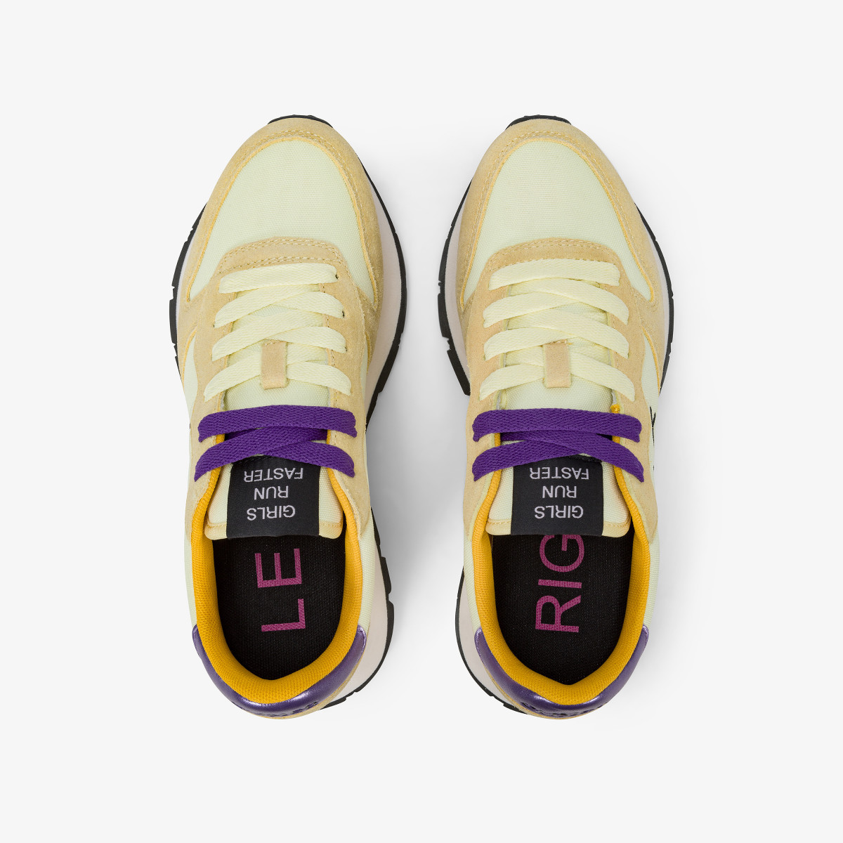 Sneaker Ally Solid in nylon e suede giallo limone