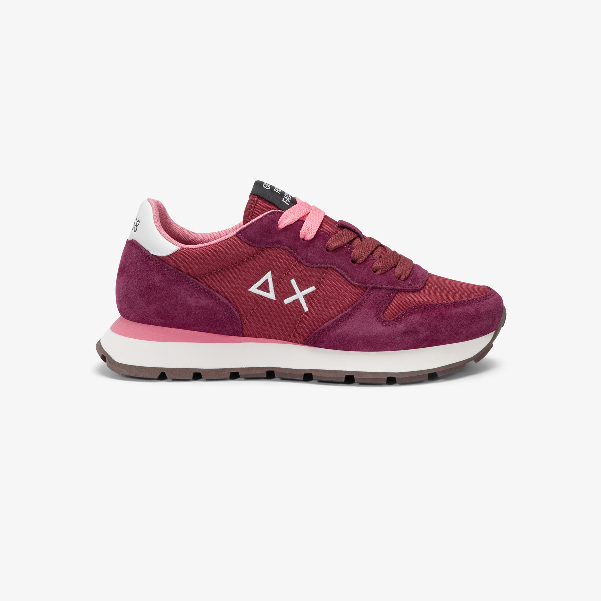 Sneaker Ally Solid in nylon e suede bordeaux