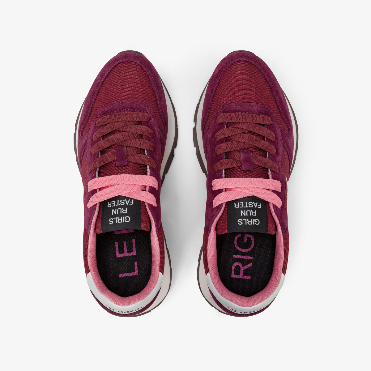Sneaker Ally Solid in nylon e suede bordeaux