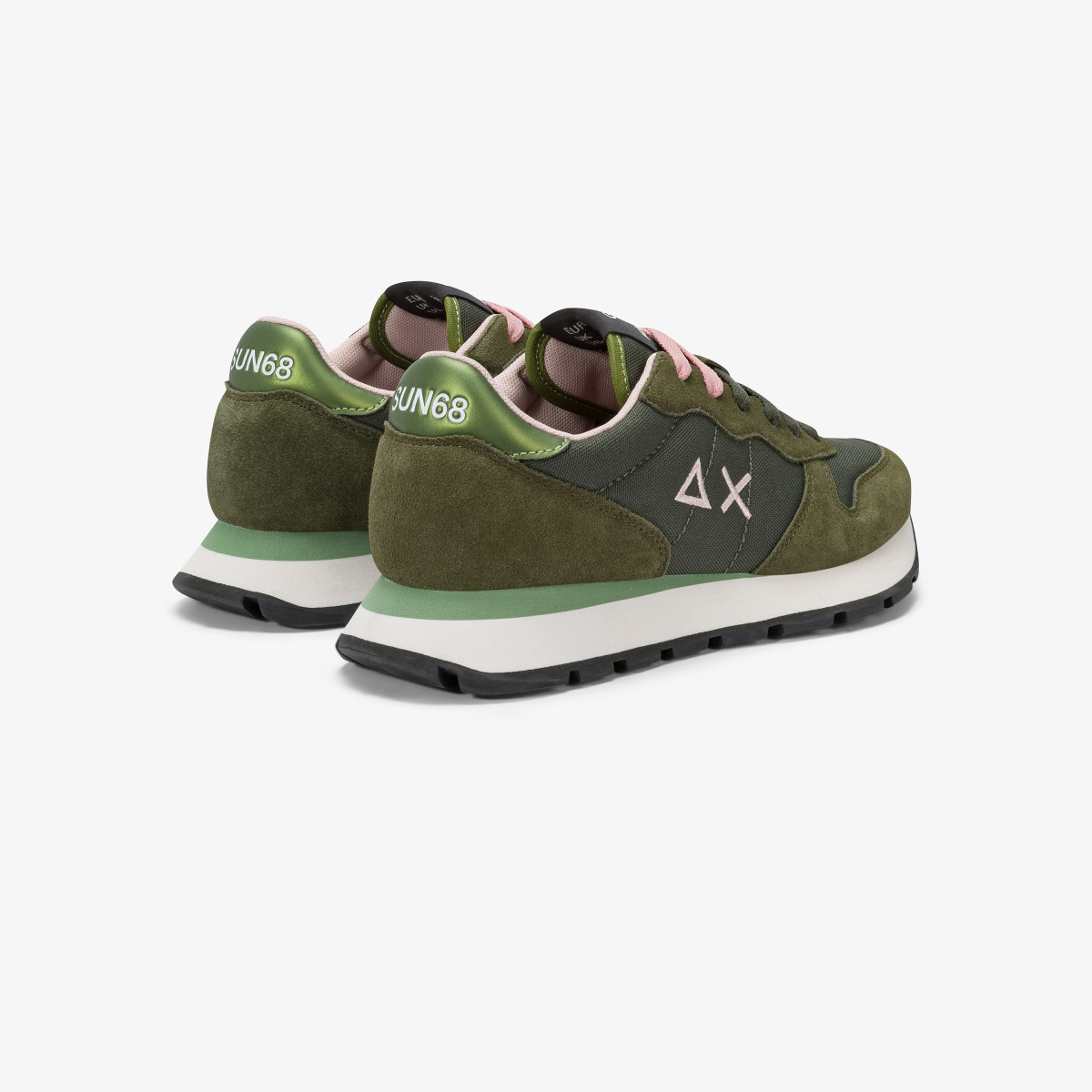 Sneaker Ally Solid in nylon e suede militare scuro