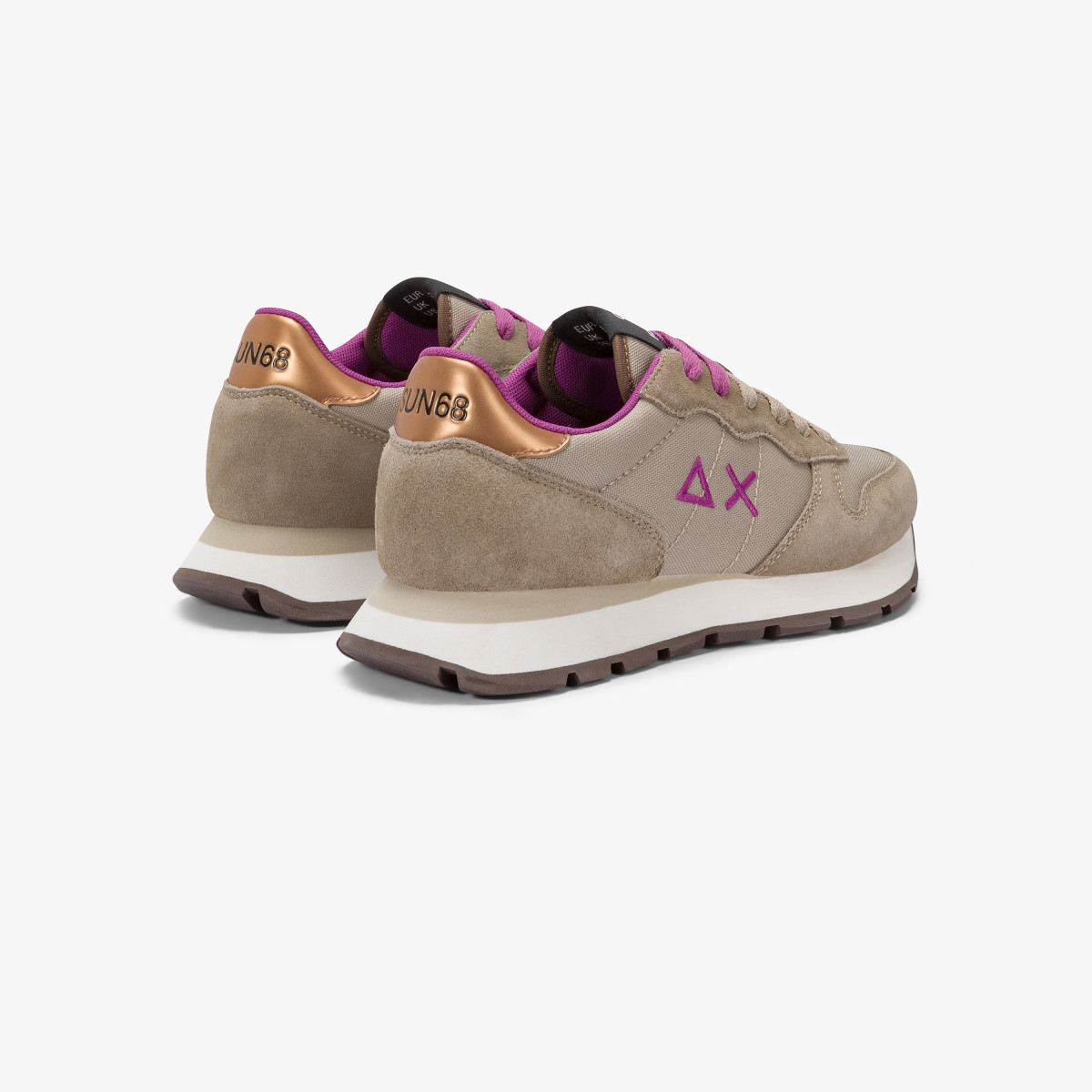 Sneaker Ally Solid in nylon e suede beige scuro