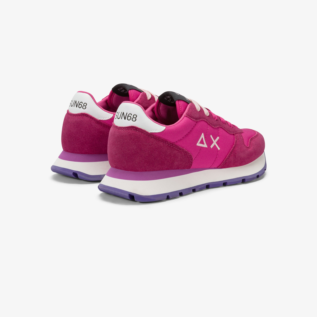 Sneaker Ally Solid in nylon e suede fuxia scuro