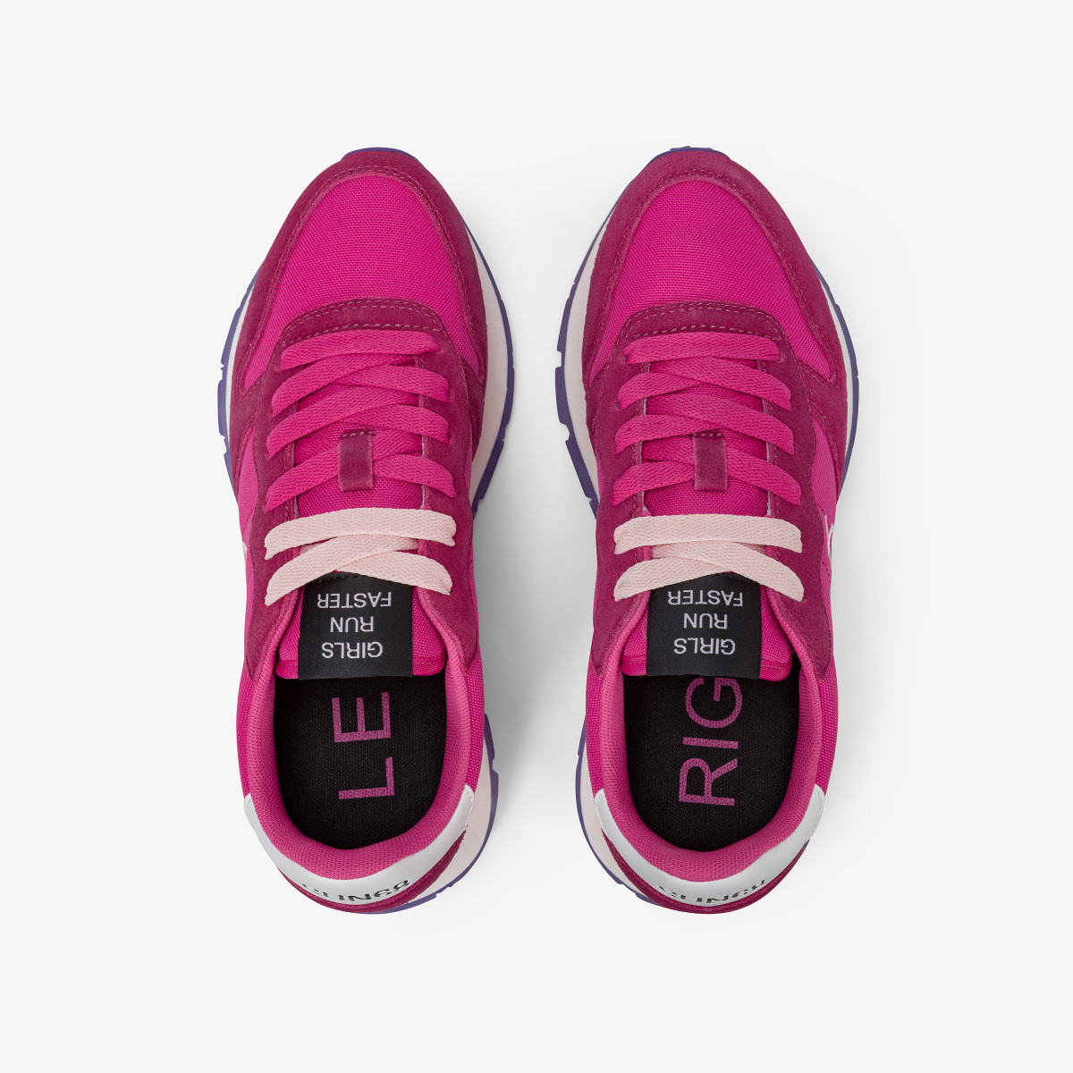 Sneaker Ally Solid in nylon e suede fuxia scuro