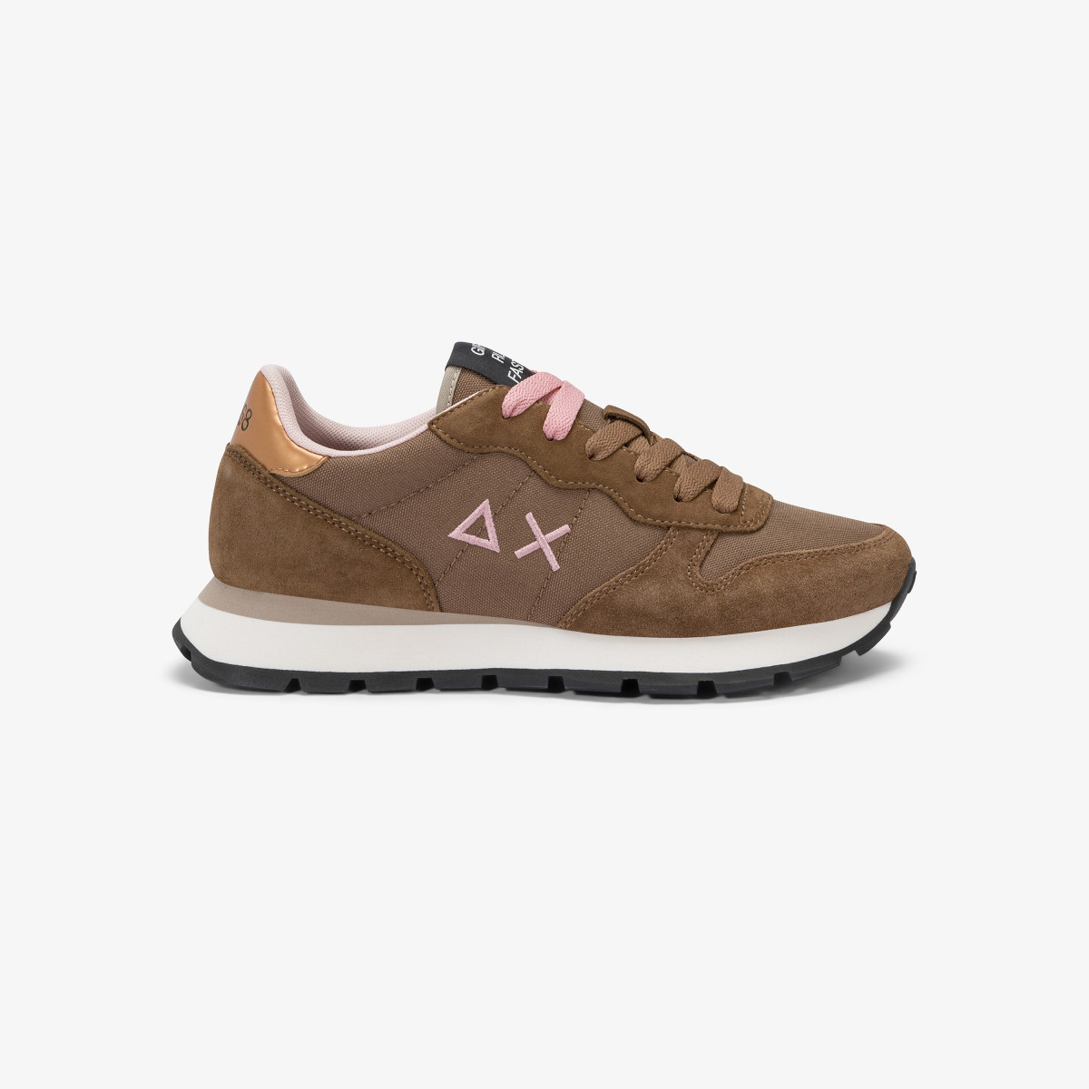 Sneaker Ally Solid in nylon e suede volpe