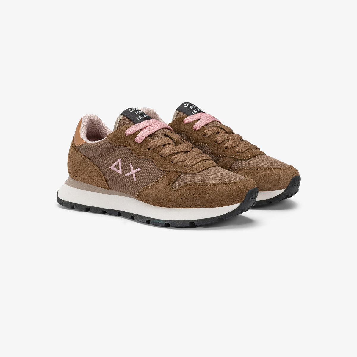 Sneaker Ally Solid in nylon e suede volpe