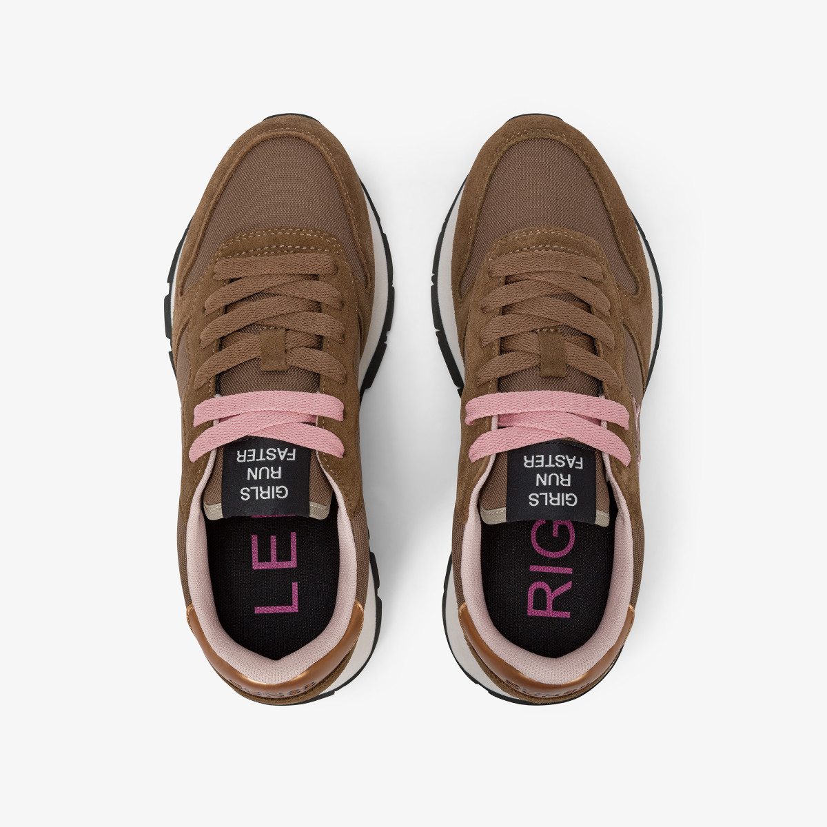 Sneaker Ally Solid in nylon e suede volpe