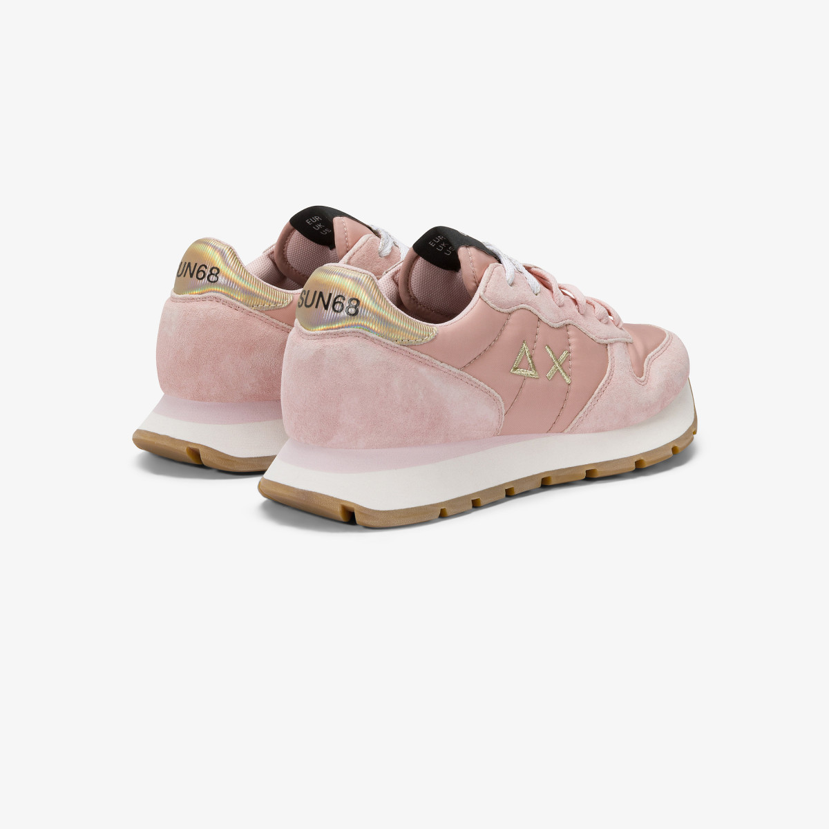 Pink Ally Gold Silver suede and nylon sneaker