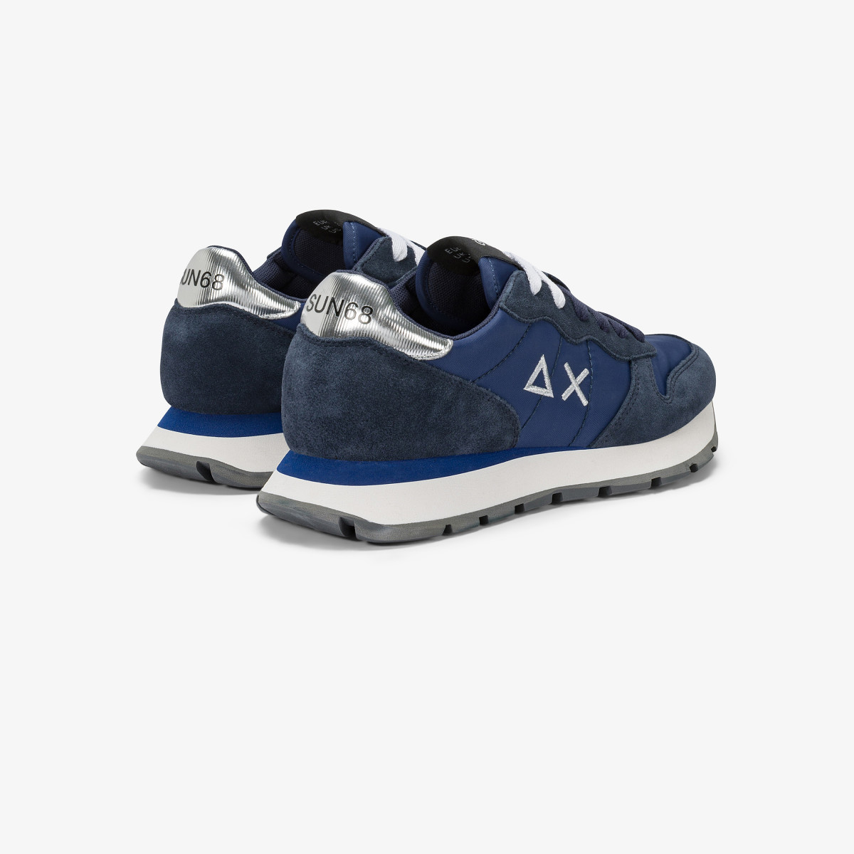 Sneaker Ally Gold Silver in nylon e suede navy blue