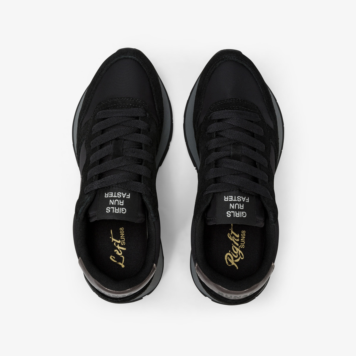 Sneaker Ally Gold Silver in nylon e suede nero/grigio medio