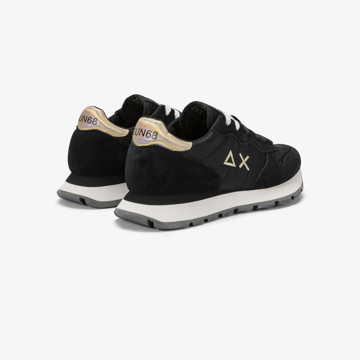 Black Ally Gold Silver suede and nylon sneaker