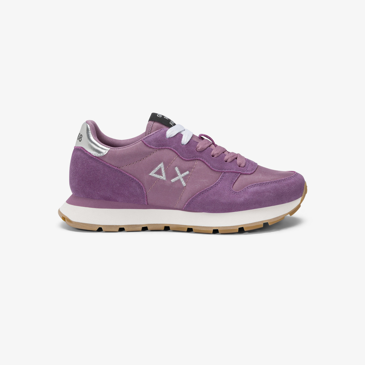 Mauve Ally Gold Silver suede and nylon sneaker