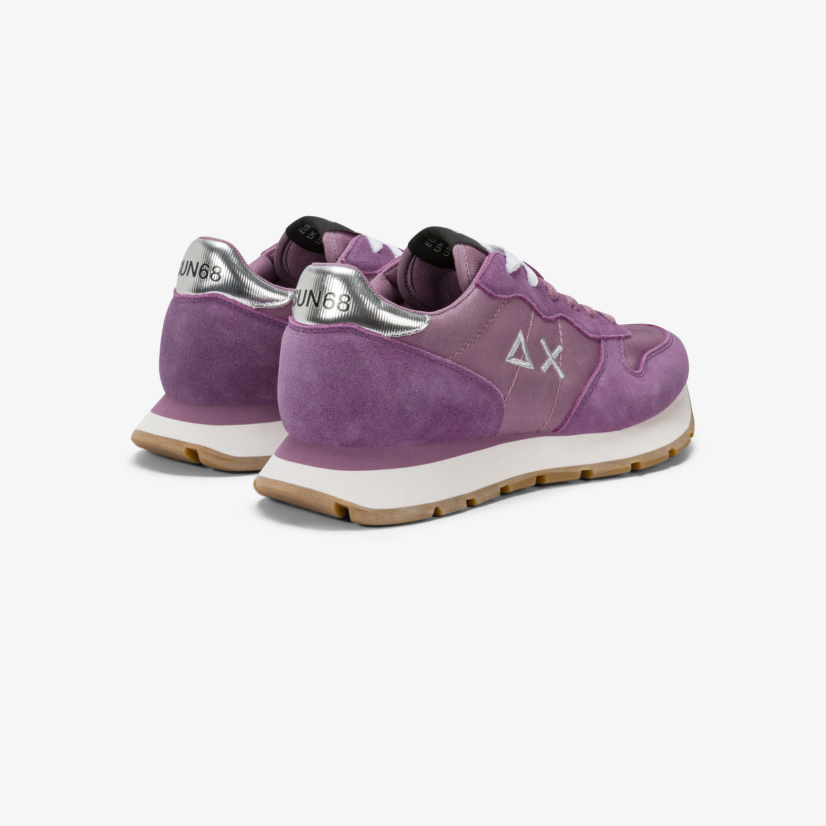 Mauve Ally Gold Silver suede and nylon sneaker