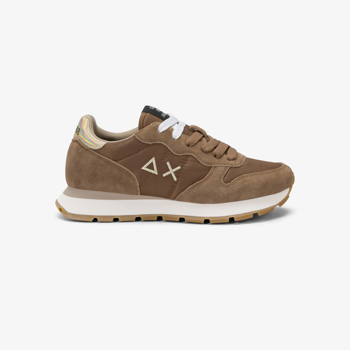 Fox Ally Gold Silver suede and nylon sneaker