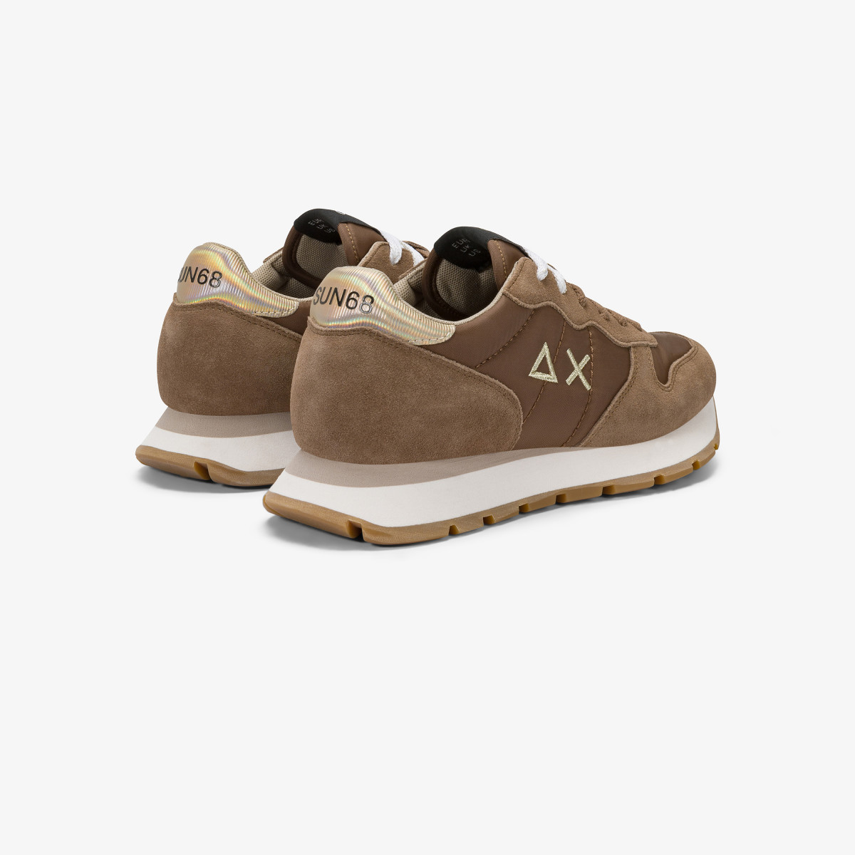 Fox Ally Gold Silver suede and nylon sneaker