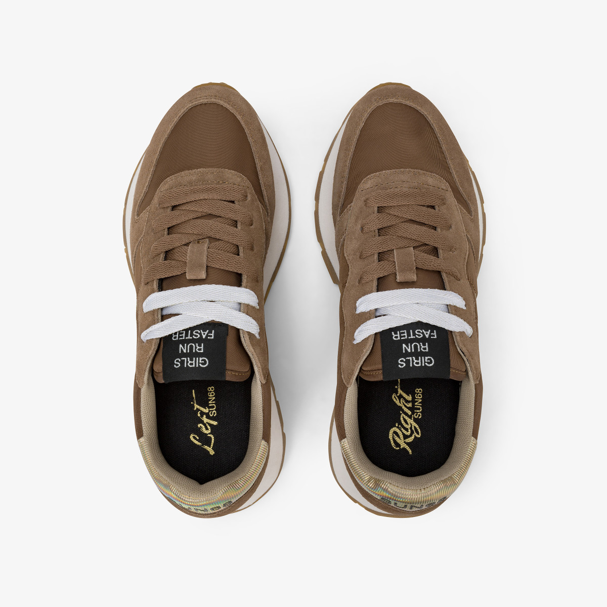 Fox Ally Gold Silver suede and nylon sneaker