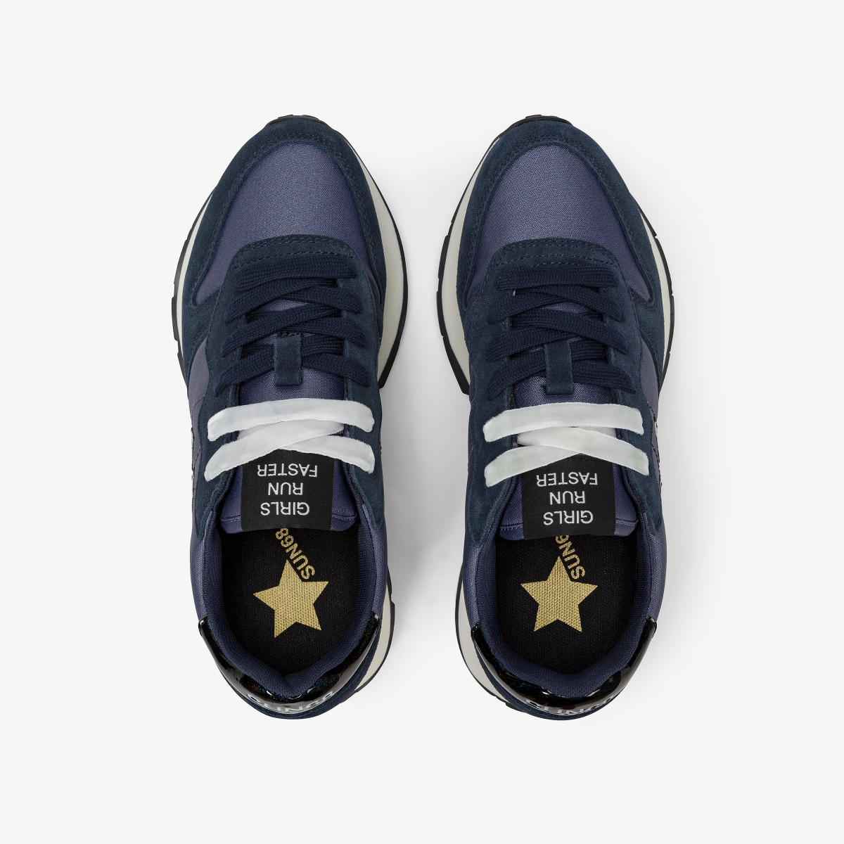 Sneaker Ally Bright in nylon e suede navy blue