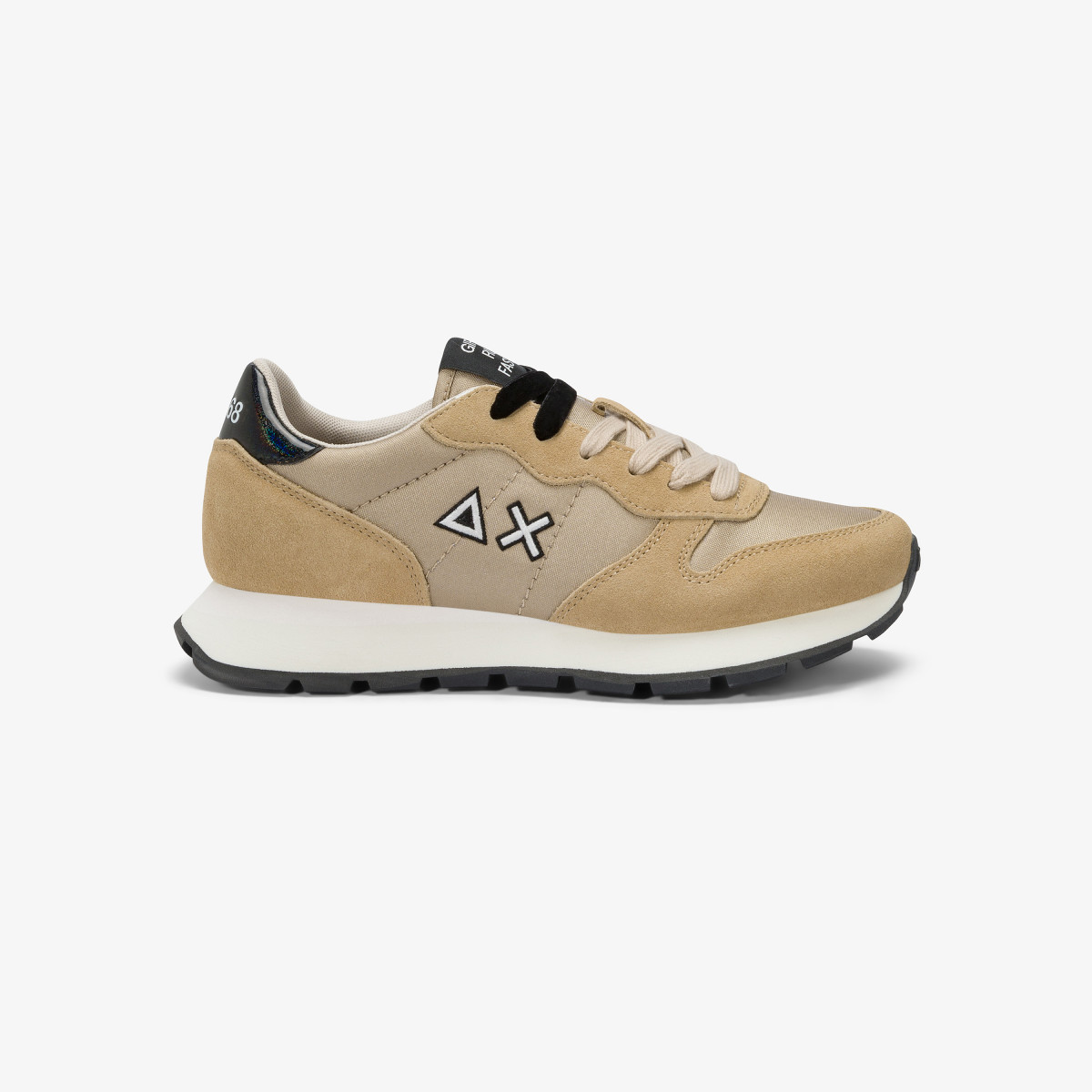 Gold Ally Bright suede and nylon sneaker