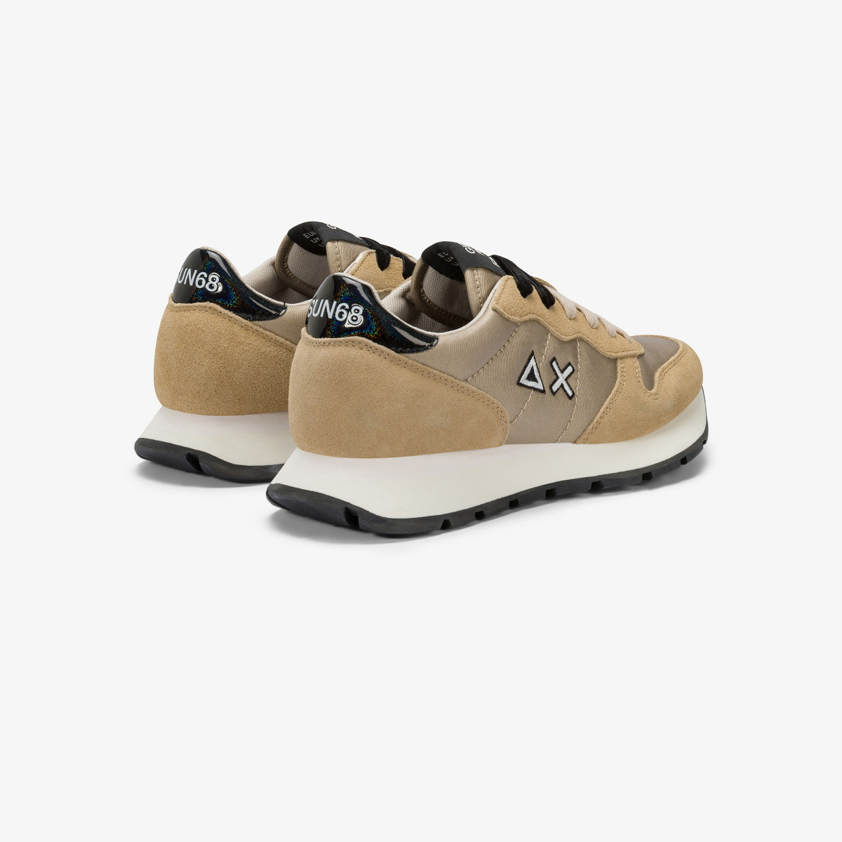 Gold Ally Bright suede and nylon sneaker