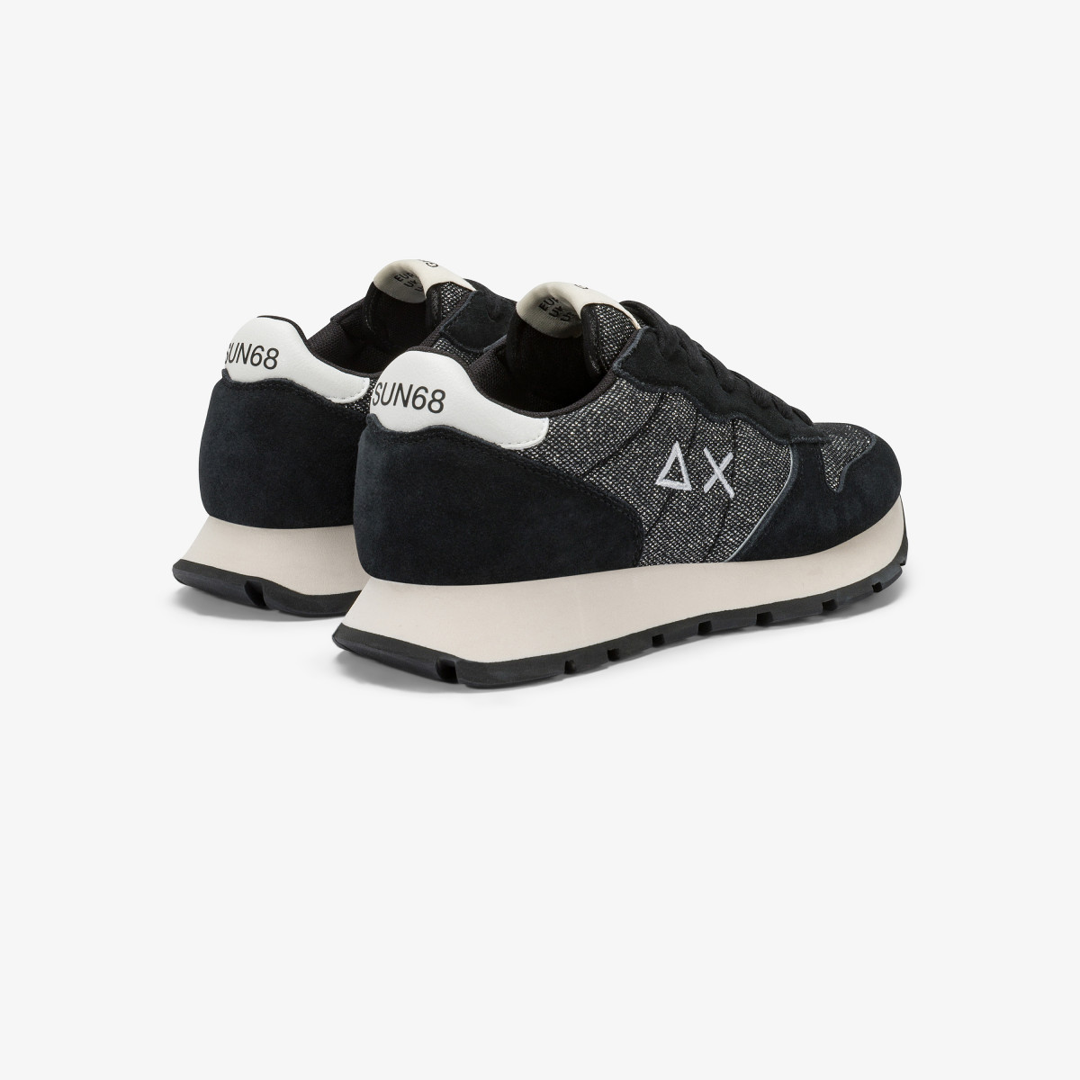 Sneaker Ally Glitter in mesh e suede nero
