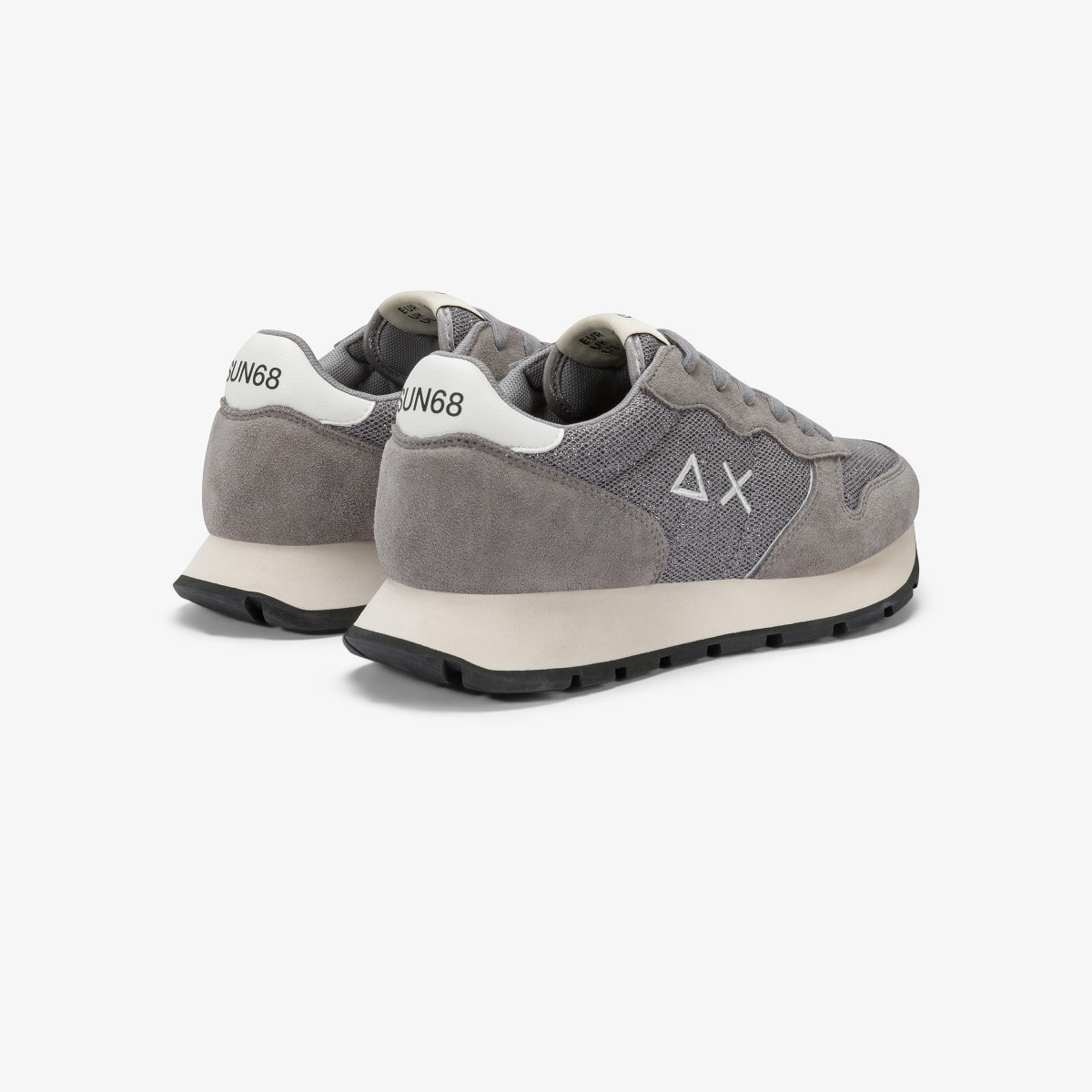 Sneaker Ally Glitter in mesh e suede grigio medio
