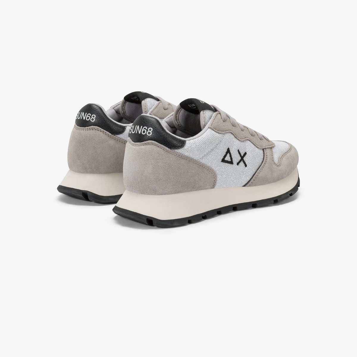 Silver Ally Glitter suede and mesh sneaker