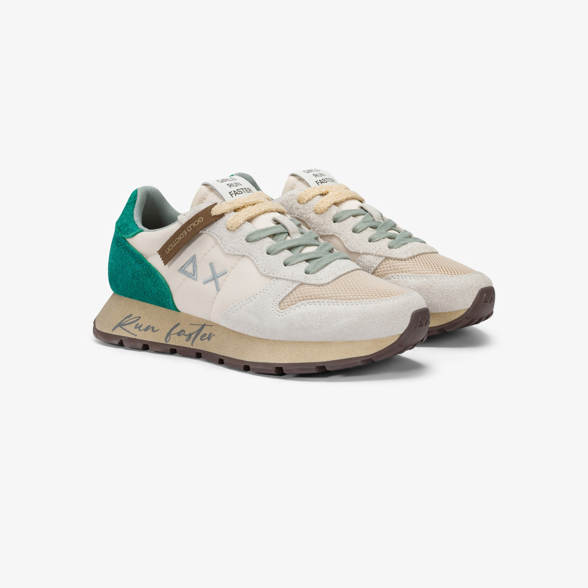 Sneaker Ally Vintage in nylon e suede bianco