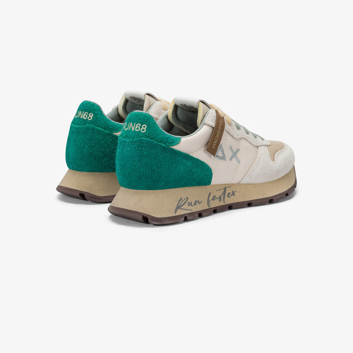 Sneaker Ally Vintage in nylon e suede bianco