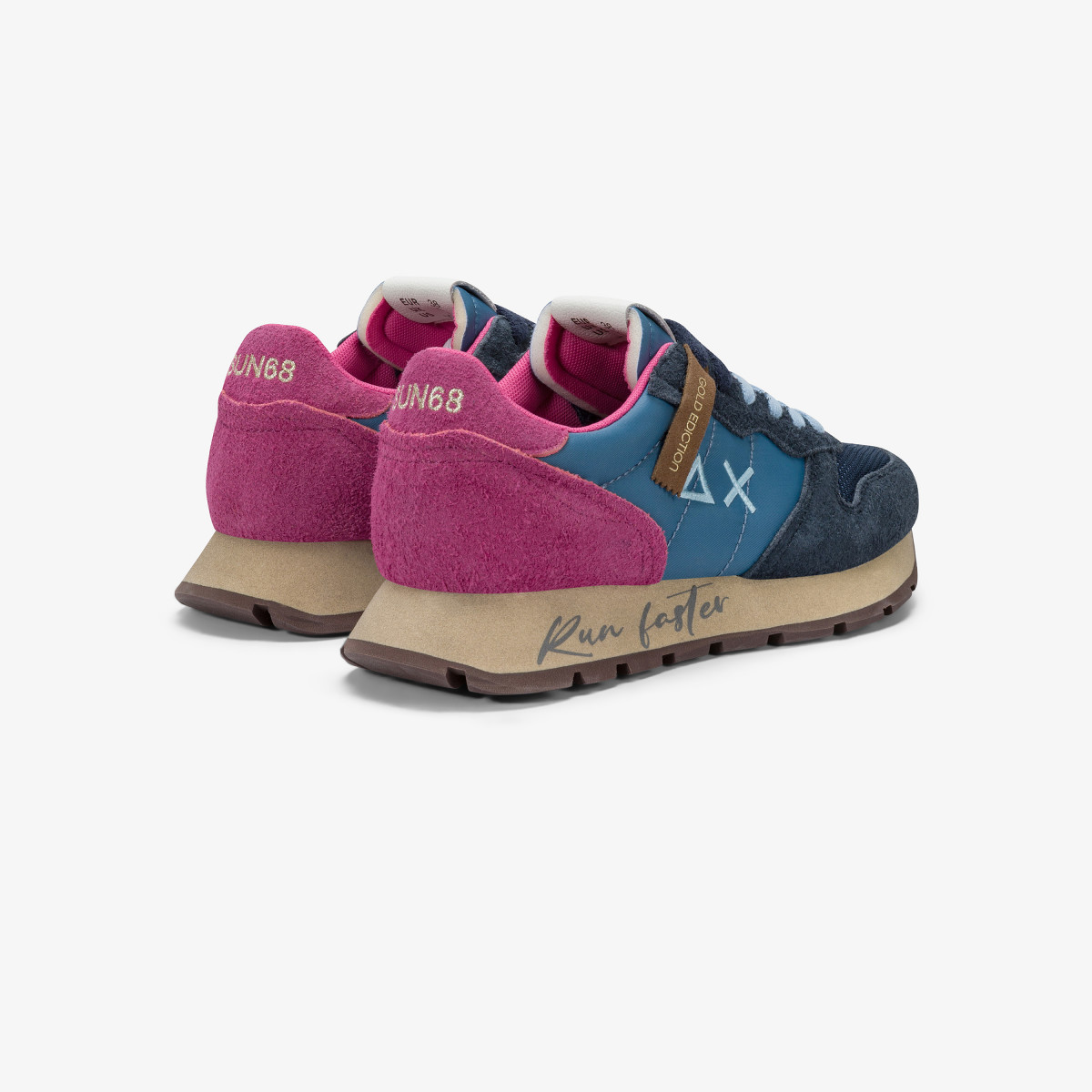 Navy blue Ally Vintage nylon and suede sneaker