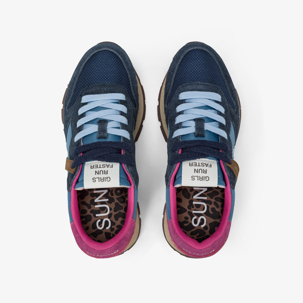 Navy blue Ally Vintage nylon and suede sneaker