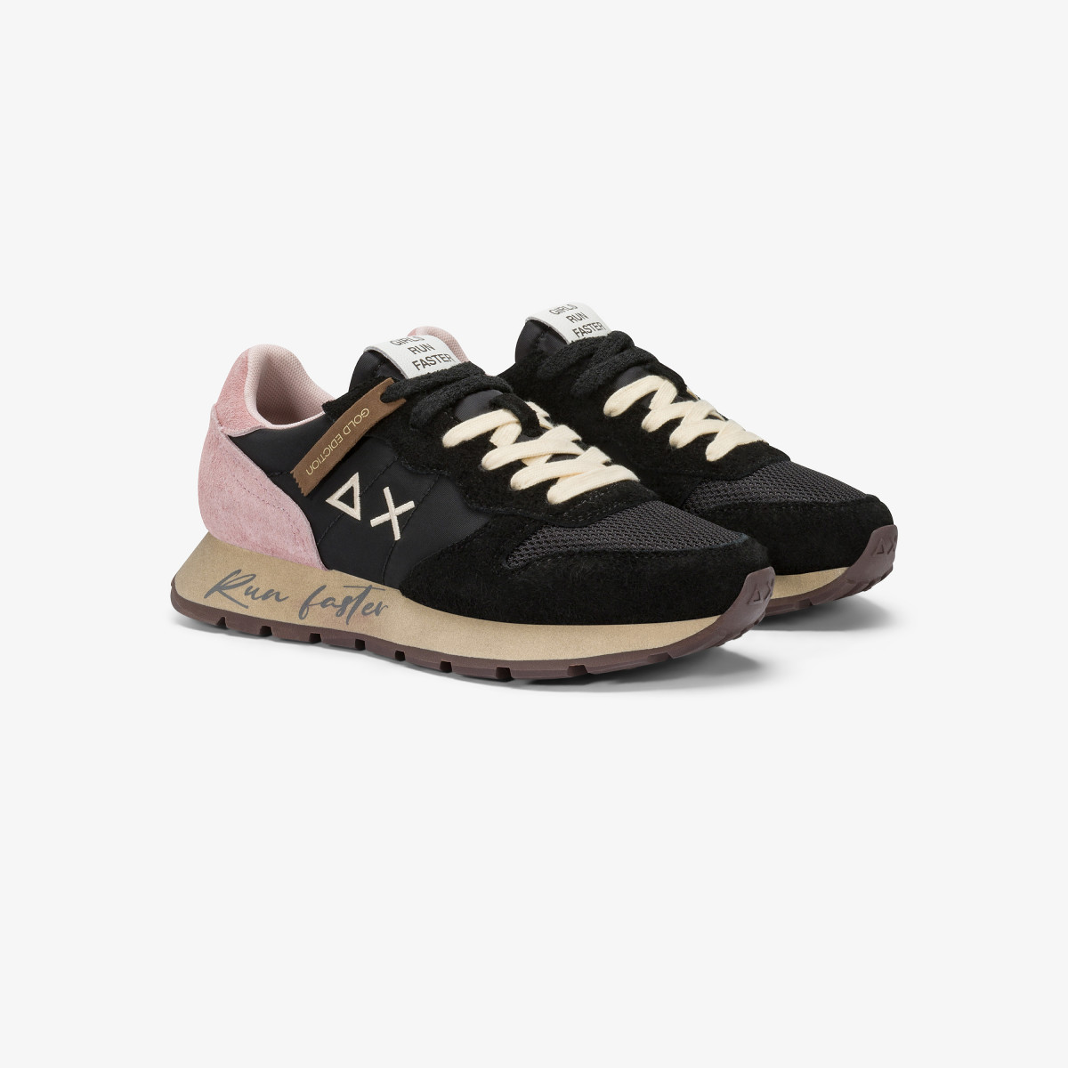Black Ally Vintage nylon and suede sneaker